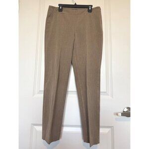 Talbots Heritage Petite 6P Brown Flat Front Pants Side Zip Closure Office